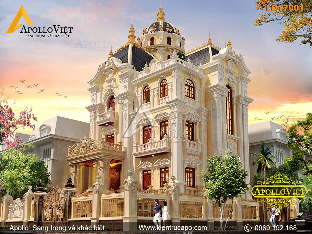 Biệt thự tân cổ điển 3 tầng sang trọng, ấn tượng (LD17001)